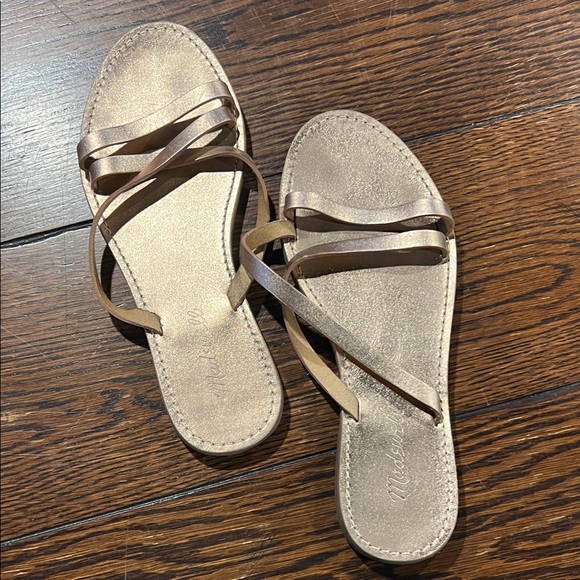 Madewell Rose Gold Strappy Sandals - Picture 1 of 4